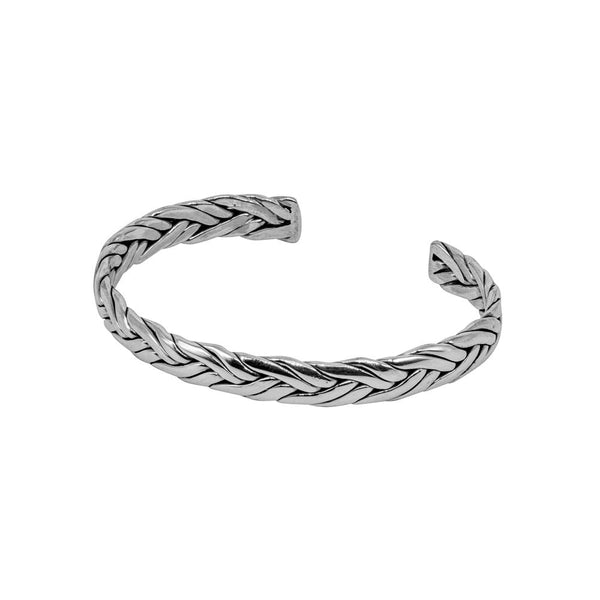 TWO DOUBLE STRAND SHAPED PLAIT BANGLE. WHOLESALE 925 STERLING SILVER BANGLE