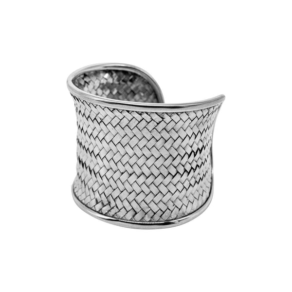 HILL TRIBE BASKET WEAVE CONCAVE CUFF 925 STERLING SILVER  BANGLE WHOLESALE
