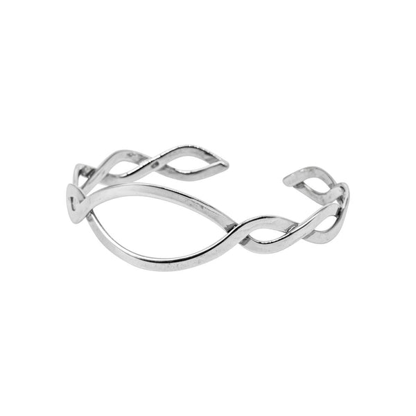 INTERLACING 925 STERLING SILVER BANGLE WITH WIDER CENTRE WHOLESALE