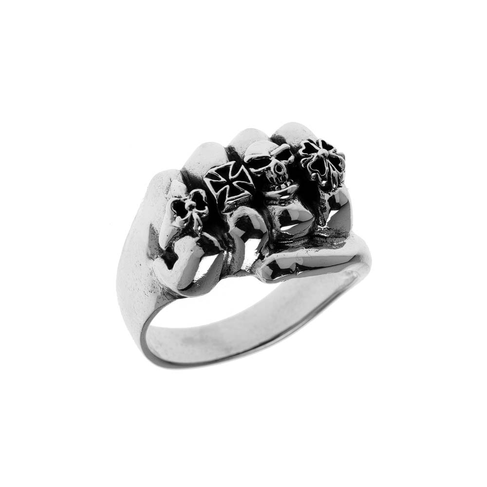 Fist Chain Rings CLENCHED FIST WITH RINGS– Miba Jewellery