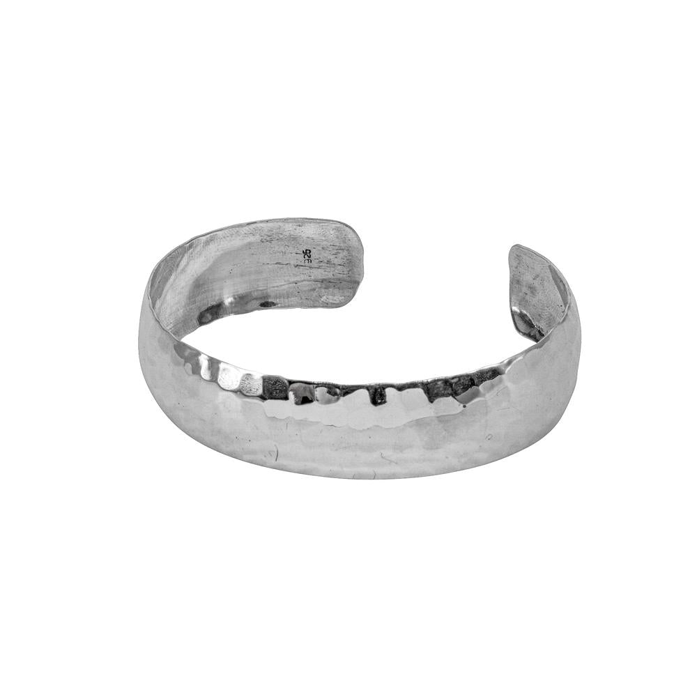 WIDE HAMMERED CURVED CUFF 925 STERLING SILVER BANGLE WHOLESALE