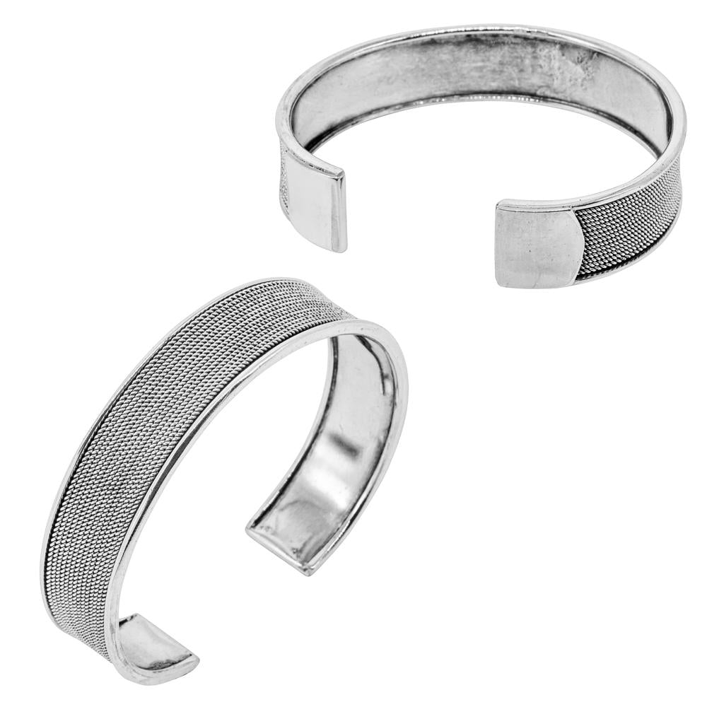 MULTI CENTRED HEAVY PLAITED 925 STERLING SILVER BANGLE WITH PLAIN EDGES WHOLESALE BANGLE