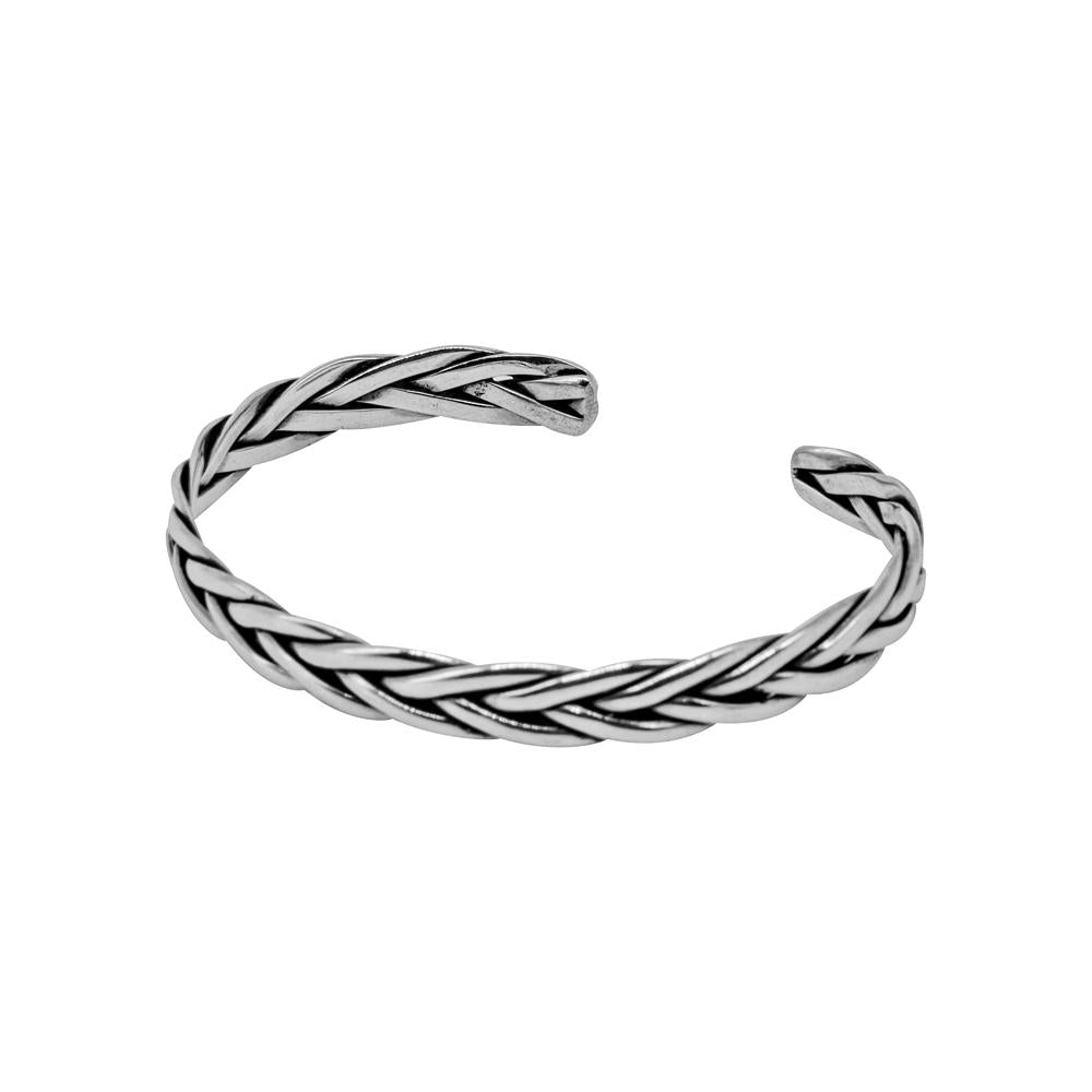 TWO STRAND PLAIT 925 STERLING SILVER BANGLE WHOLESALE