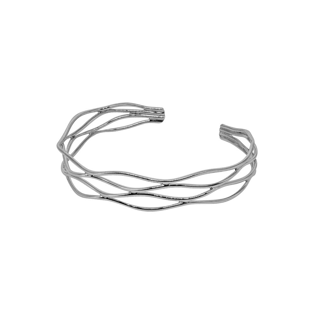 FOUR STRAND WAVY 925 STERLING SILVER BANGLE WHOLESALE