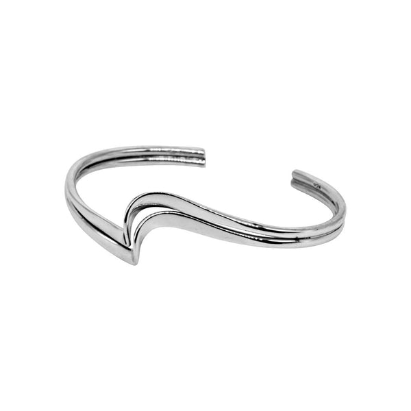 DOUBLE STRAND SINGLE WAVE 925 STERLING SILVER BANGLE WHOLESALE