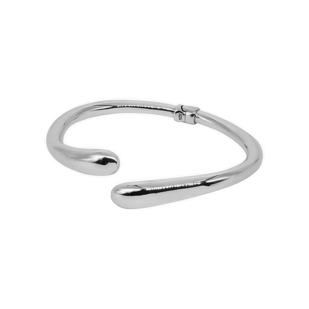 HINGED ELECTROFORMED PLAIN DOUBLE ENDED 925 STERLING SILVER BANGLE WHOLESALE