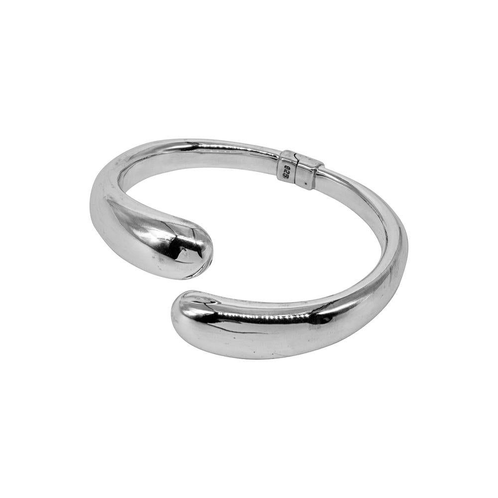 SMOOTH SHAPED HINGED ELECTROFORMED 925 STERLING SILVER BANGLE WHOLESALE