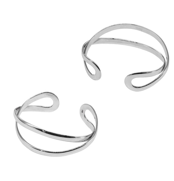 LOOP ENDED LAZY CRISS CROSS 925 STERLING SILVER BANGLE WHOLESALE