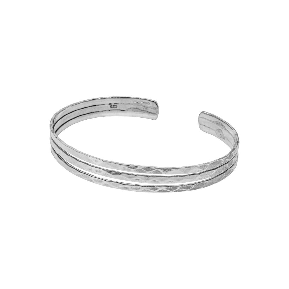 TRIPLE HAMMERED BAND 925 STERLING SILVER BANGLE WHOLESALE
