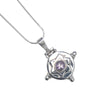ROUND PENDANT WITH STONE SET FLOWER AMETHYST SILVER JEWELLERY WHOLESALE